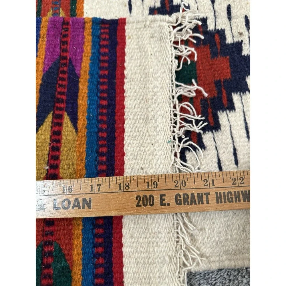 Handwoven Aztec Beige Wool Southwestern Design Placemats 20x16
